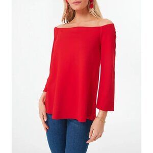 Tuckernuck Womens Red Miranda Off The Shoulder Blouse Rayon Blend Size XXXL